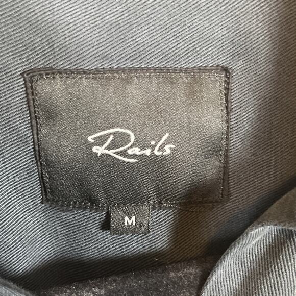 Rails Shacket Kato Stars Military Linen Blend Shirt Jacket Top Tencel Linen EUC - Picture 7 of 11